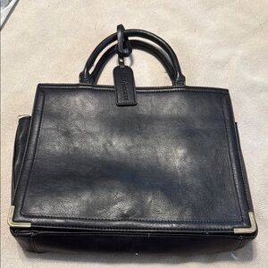 Kelly & Katie Black Leather Tote